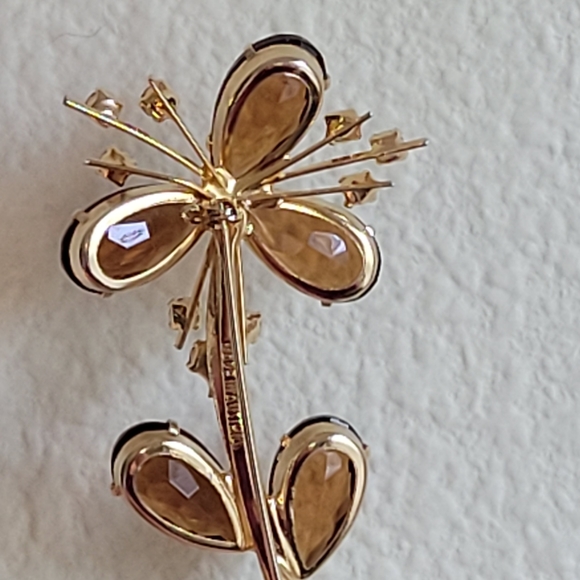 MADE IN AUSTRIA, SMOKY QUARTZ, AND RHINESTONE BROOCH - Picture 9 of 10